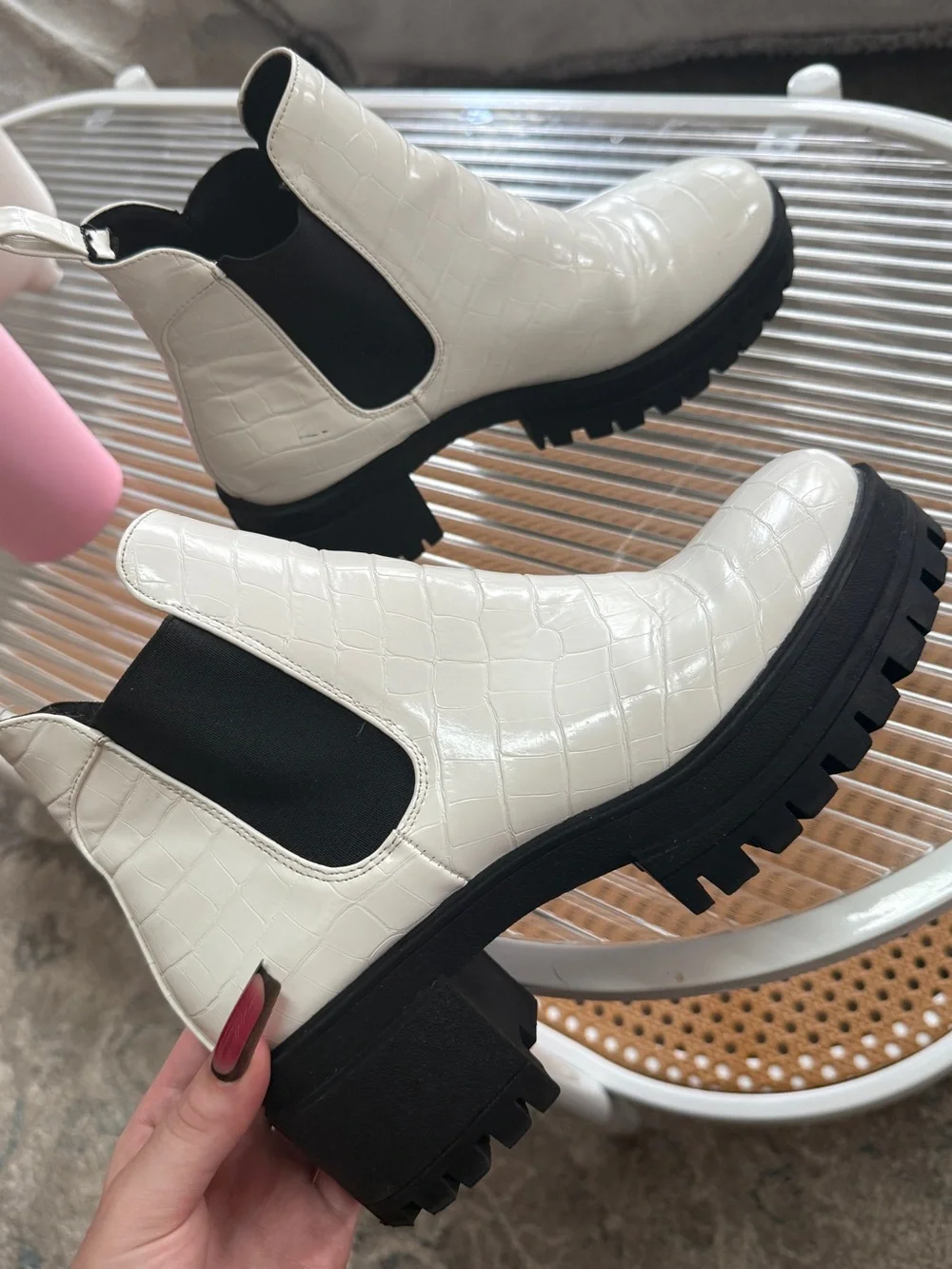 White Platform Ankle Boots